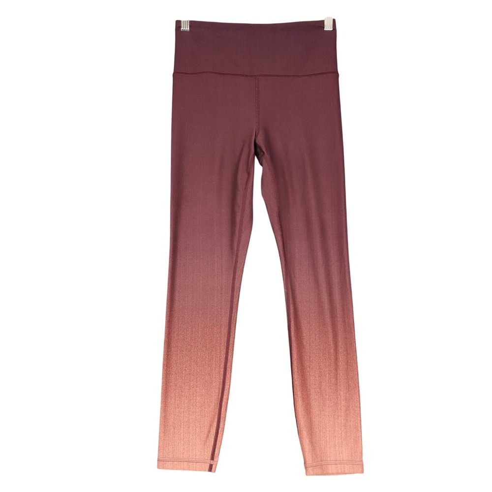 Athleta Elation 7/8‎ Tight Legging Ombre Burgundy Peach Herringbone Size S